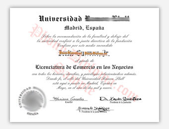 Universidad Ramon Llull - Fake Diploma Sample from Spain